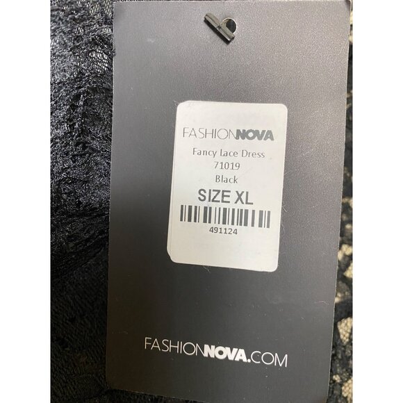 Sexy Lace Black Dress By Fashion Nova XL Pinup Goth Punk Rock Date Glamour Retro - Picture 5 of 7